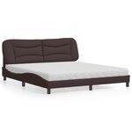 vidaXL Lit avec matelas Hvar marron foncé 180x200 cm tissu
