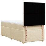 vidaXL Sommier à lattes de lit avec matelas Crème 90x200 cm Tissu