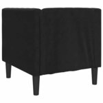 vidaXL Fauteuil Chesterfield Autre Noir 71 x 74.5 x 70.5 cm Velours