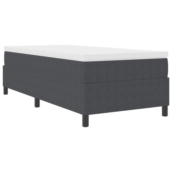 vidaXL Lit à ressorts gris foncé avec matelas  taille simple