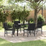 vidaXL Ensemble de salle à manger pour jardin 5 Pièces Noir Poly rotin