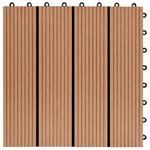 vidaXL Carreau de terrasse 11 Pièces Teck 30 x 30 cm WPC
