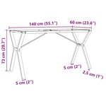vidaXL Pieds de table à manger cadre en Y 140x60x73 cm fonte