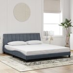vidaXL Cadre de lit sans matelas Hanko gris foncé 180x200 cm velours