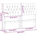 vidaXL Tête de lit capitonnée Gris foncé 160 cm Pin massif