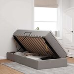 vidaXL Lit avec rangement et matelas Taupe 100 x 200 cm Polyester