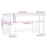 vidaXL Table basse Chêne marron 101x49x52 cm Bois d'ingénierie