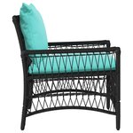 vidaXL Chaise de jardin avec coussins noire 60x70x78 cm en polyrotin