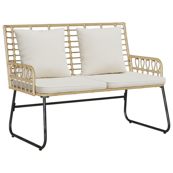 vidaXL Banc de jardin Noir  Anthracite Rattan synthétique  acier