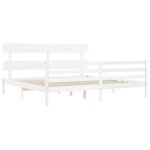 vidaXL Cadre de lit sans matelas blanc bois massif