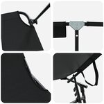 vidaXL Transat pliant avec auvent en tissu Oxford 600D noir