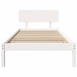 vidaXL Lit avec tête de lit blanche 75x190 cm en pin massif