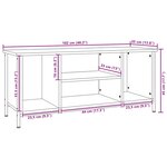vidaXL Meuble TV noir 102x35x45 cm bois d'ingénierie