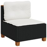 vidaXL Salon de jardin 9 Pièces avec coussins noir résine tressée