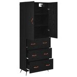 vidaXL Haut Armoire Chêne noir 69 5 x 34 x 180 cm Bois d'ingénierie