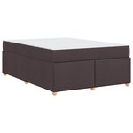 vidaXL Cadre de lit avec matelas Marron foncé 140 x 200 cm tissu