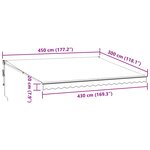 vidaXL Auvent rétractable anthracite et blanc 4 5x3 m tissu/aluminium