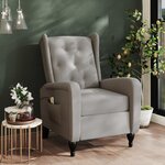 vidaXL Fauteuil de massage inclinable gris clair velours