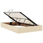 vidaXL Lit de rangement LED avec matelas Crème 120 x 190 cm Tissu