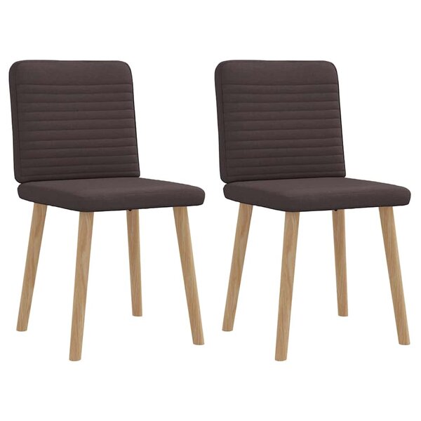 vidaXL Chaises à manger lot de 2 marron foncé tissu