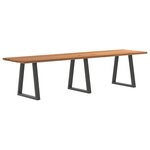 vidaXL Table à manger marron clair 320x80x74 cm rectangulaire