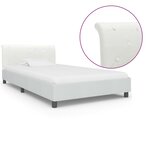 vidaXL Cadre de lit sans matelas blanc similicuir 90x200 cm
