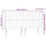 vidaXL Tête de lit avec oreilles Noir 163x23x118/128 cm Tissu
