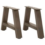 vidaXL Pieds de table basse en forme de A  2 pièces  50 x (30-31) cm  acier