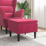 vidaXL Tabouret avec pieds en bois Rouge bordeaux Velours