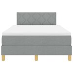 vidaXL Lit boxspring avec matelas Gris clair 120 x 200 cm tissu