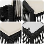 vidaXL Ensemble de canapé de jardin 11 Pièces Noir polyrotin