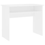 Bureau table poste de travail meuble d'ordinateur informatique étude 90 x 50 x 74 cm bois d'ingénierie blanc 02_0023529