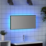 vidaXL Miroir de salle de bain avec miroir Chêne noir 80 x 8 5 x 37 cm