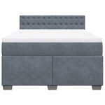 vidaXL Sommier à lattes de lit et matelas Gris foncé 140x190cm Velours