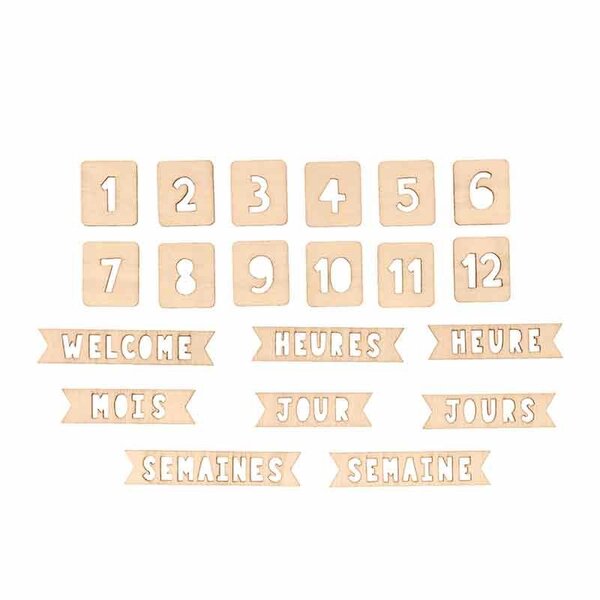 Set 68 Silhouettes Naissance - Bois