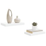 vidaXL Étagère murale flottante 2 Pièces Blanc brillant 40x23x3 8 cm MDF