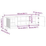 vidaXL Meuble TV Blanc 150 x 31 x 50 cm Bois d’ingénierie