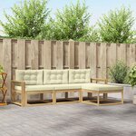vidaXL Ensemble de canapés d'extérieur 4 pc Blanc et crème Polyester