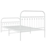vidaXL Cadre de lit métal avec tête de lit/pied de lit blanc 107x203cm