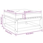 vidaXL Repose-pieds de jardin avec coussins lot de 2 Gris Bois de pin