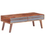 vidaXL Table basse gris 110x50x40 cm bois massif
