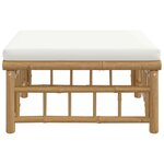 vidaXL Repose-pieds de jardin avec coussin blanc crème bambou