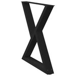 vidaXL Pieds de table à manger 2 pièces Noir 80 x (72-73 3) cm Acier