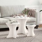 vidaXL Table basse 3 Pièces Blanc