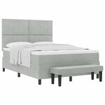 vidaXL Lit à ressorts avec matelas Gris clair 140 x 200 cm Velours