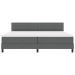 vidaXL Lit à ressorts avec matelas Gris foncé 200 x 200 cm tissu