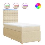 vidaXL Sommier à lattes de lit avec matelas Crème 100x200 cm Tissu