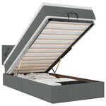 vidaXL Cadre de lit ottoman avec matelas gris foncé 80x200 cm tissu