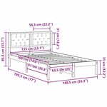 vidaXL Cadre de lit Gris foncé 135 x 190 cm Pin massif