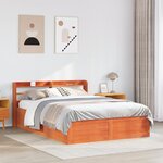 vidaXL Cadre de lit avec tête de lit cire marron 120x190cm bois de pin
